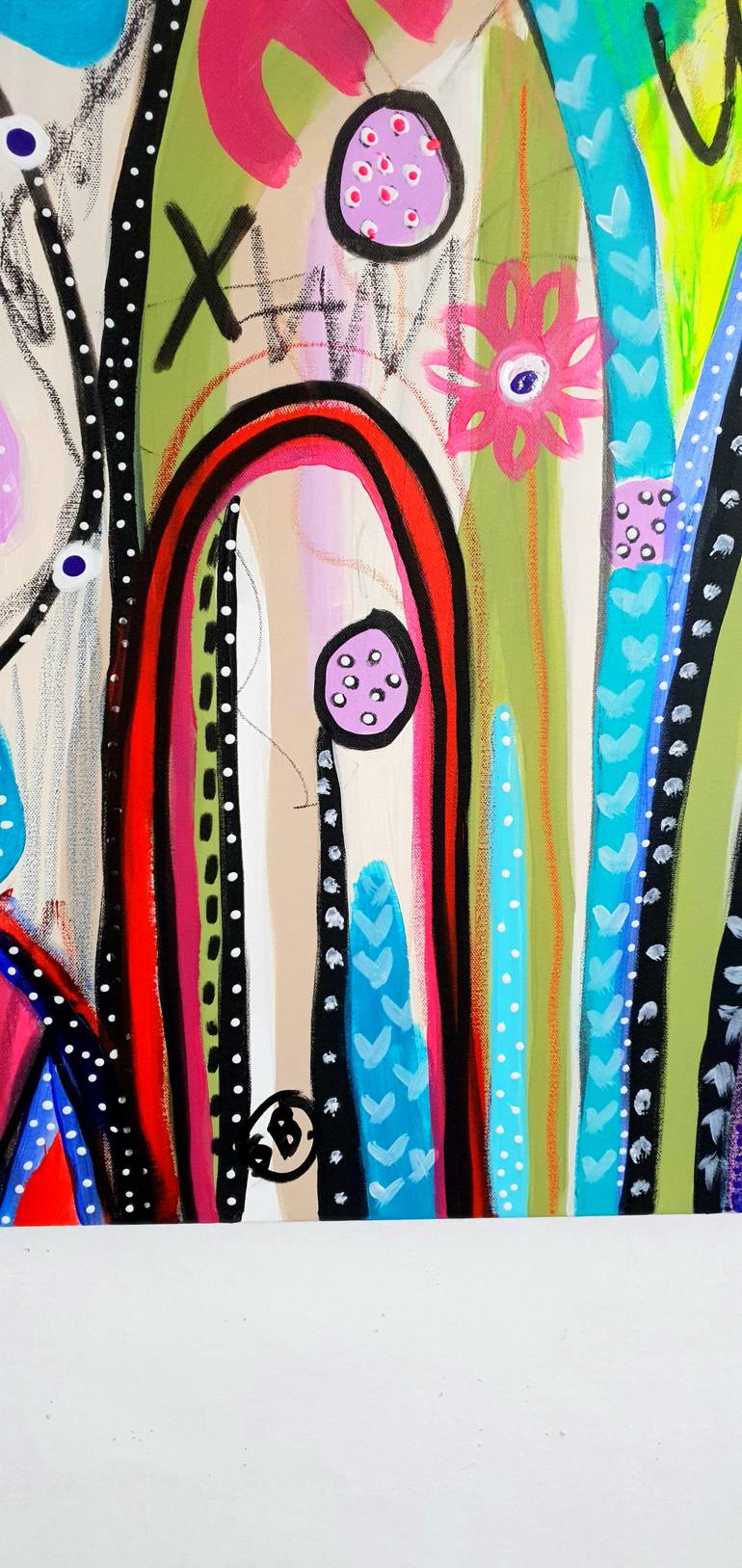 Original Conceptual Abstract Painting by Suely Blot