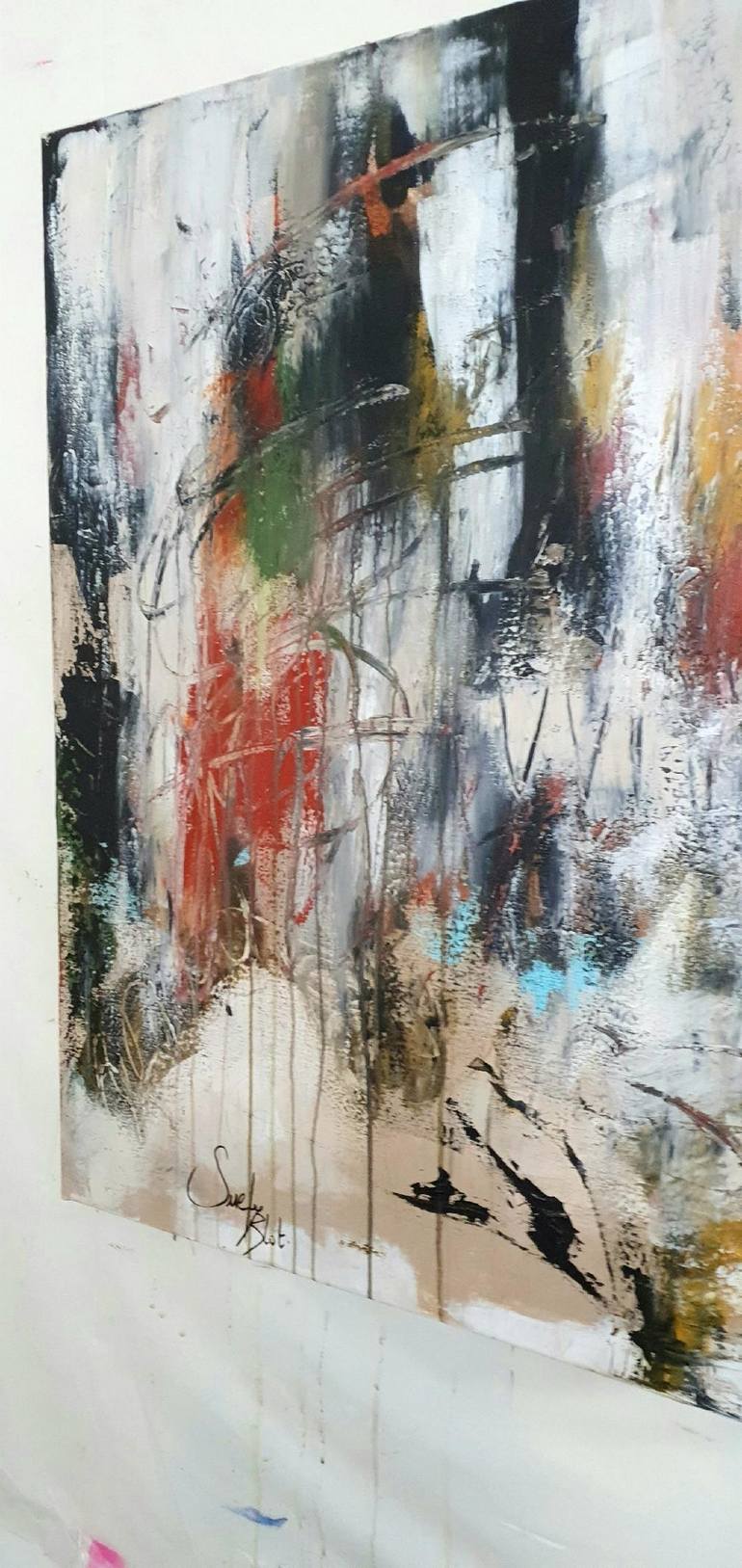 Original Art Deco Abstract Painting by Suely Blot