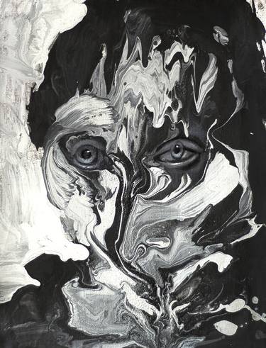 Print of Abstract Expressionism Portrait Paintings by Marcello Castellani