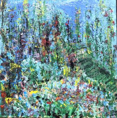 Original Impressionism Garden Painting by Joanne Wang