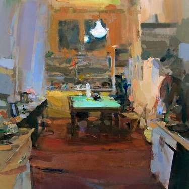 Original Impressionism Interiors Paintings by Carlos San Millán