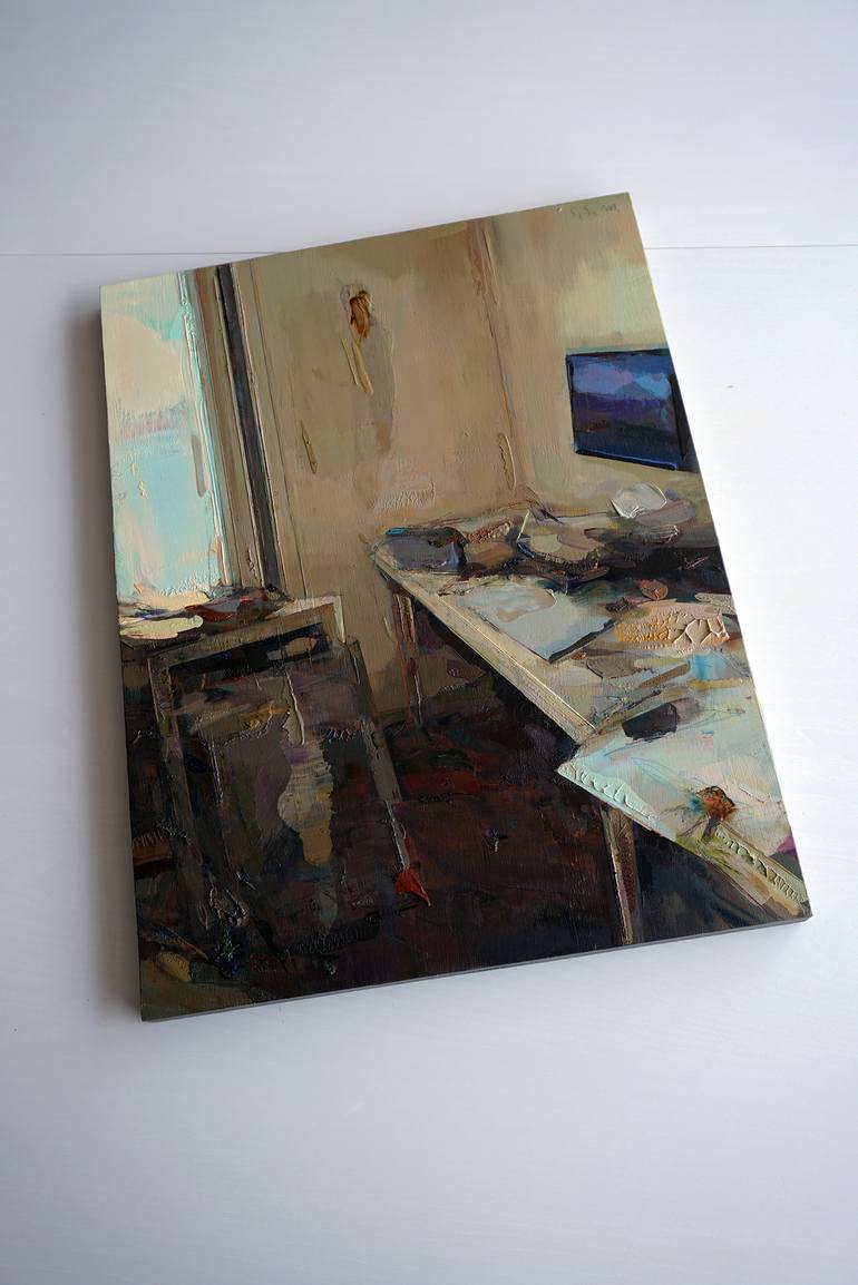 Original Impressionism Interiors Painting by Carlos San Millán