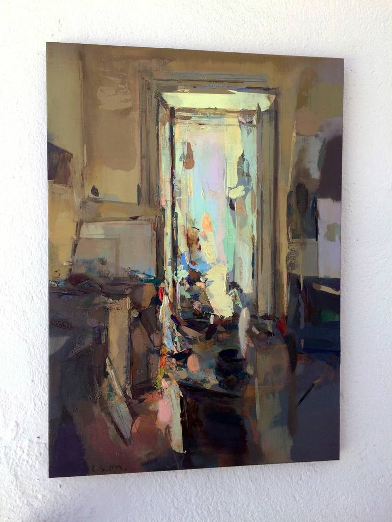 Original Impressionism Interiors Painting by Carlos San Millán