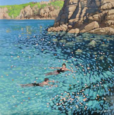 Original Impressionism Seascape Painting by Gordon Hunt
