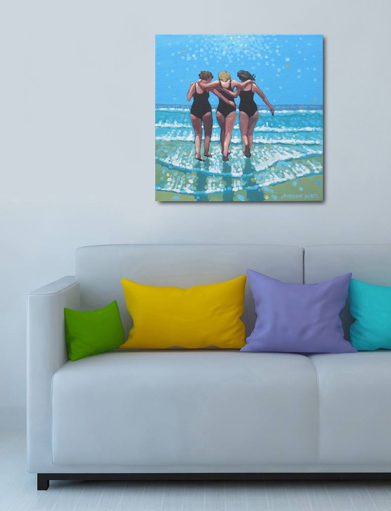 Original Impressionism Beach Painting by Gordon Hunt