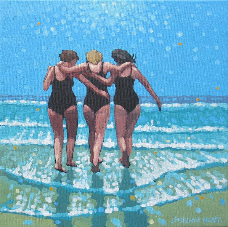 Original Impressionism Beach Painting by Gordon Hunt