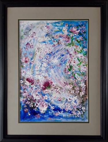 Print of Abstract Expressionism Floral Paintings by Elena Parau