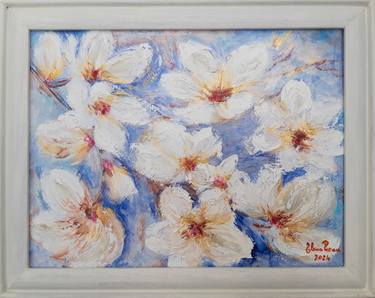 Print of Abstract Expressionism Floral Paintings by Elena Parau