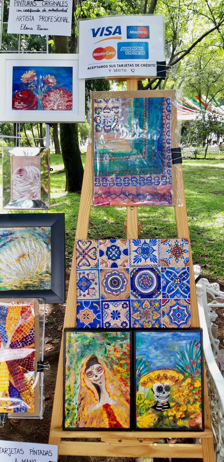 Original Abstract Expressionism Religion Painting by Elena Parau