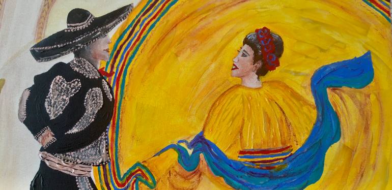Original Abstract Expressionism Music Painting by Elena Parau