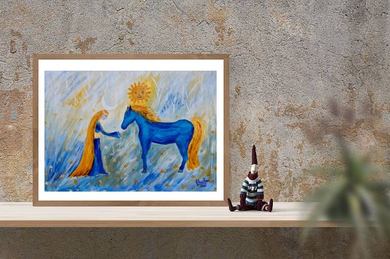 Original Abstract Expressionism Animal Painting by Elena Parau