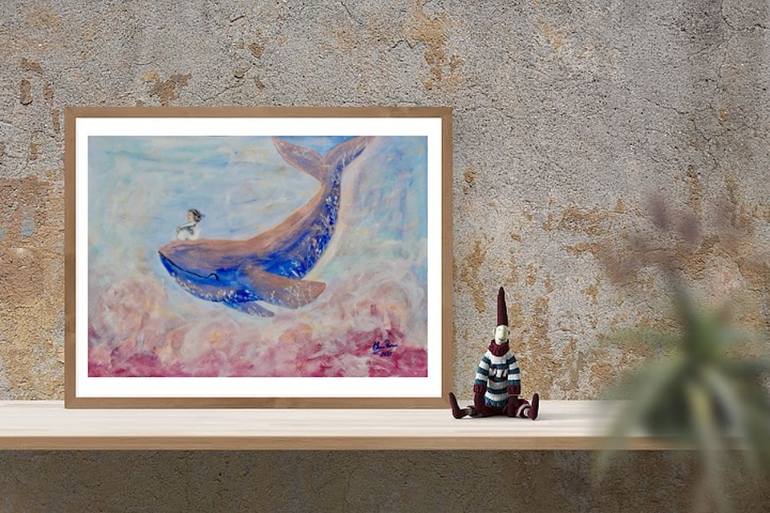 Original Abstract Expressionism Animal Painting by Elena Parau