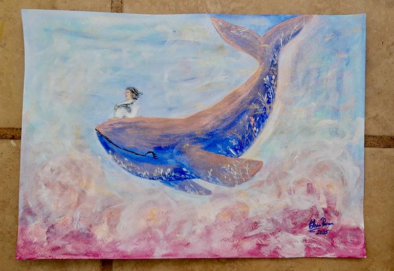 Original Abstract Expressionism Animal Painting by Elena Parau