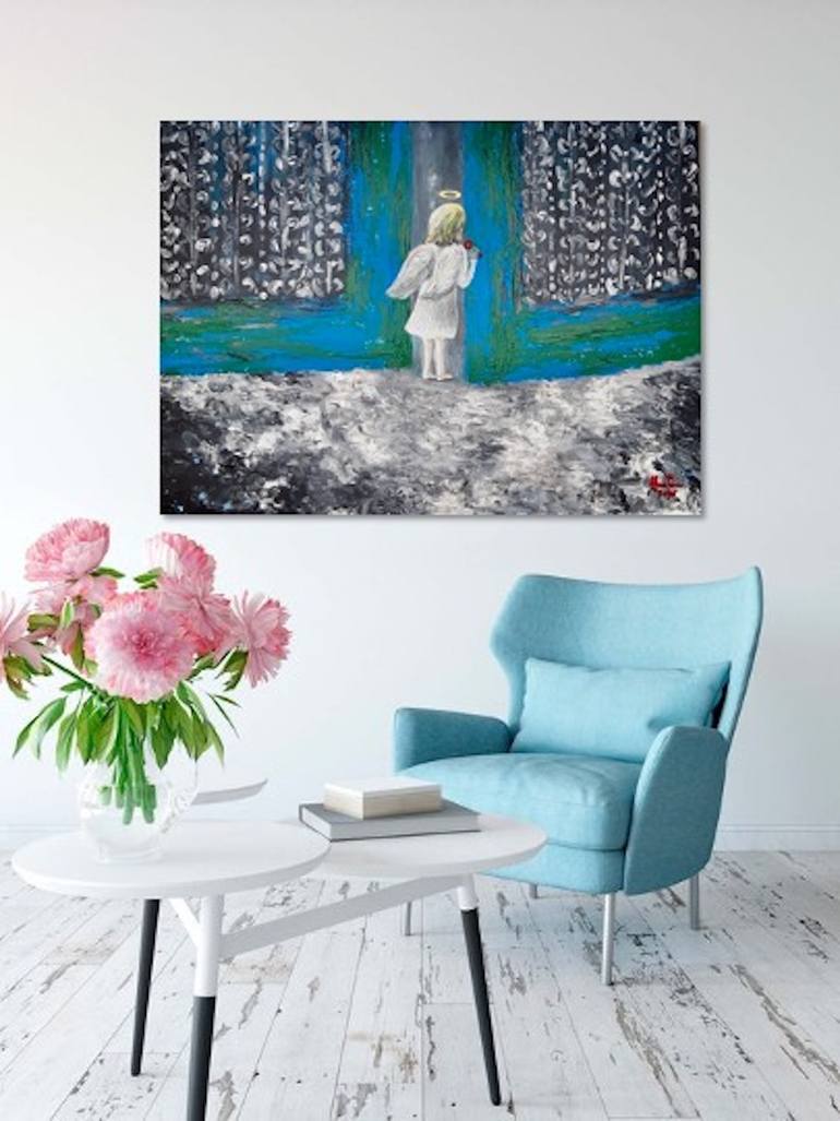 Original Abstract Expressionism Love Painting by Elena Parau