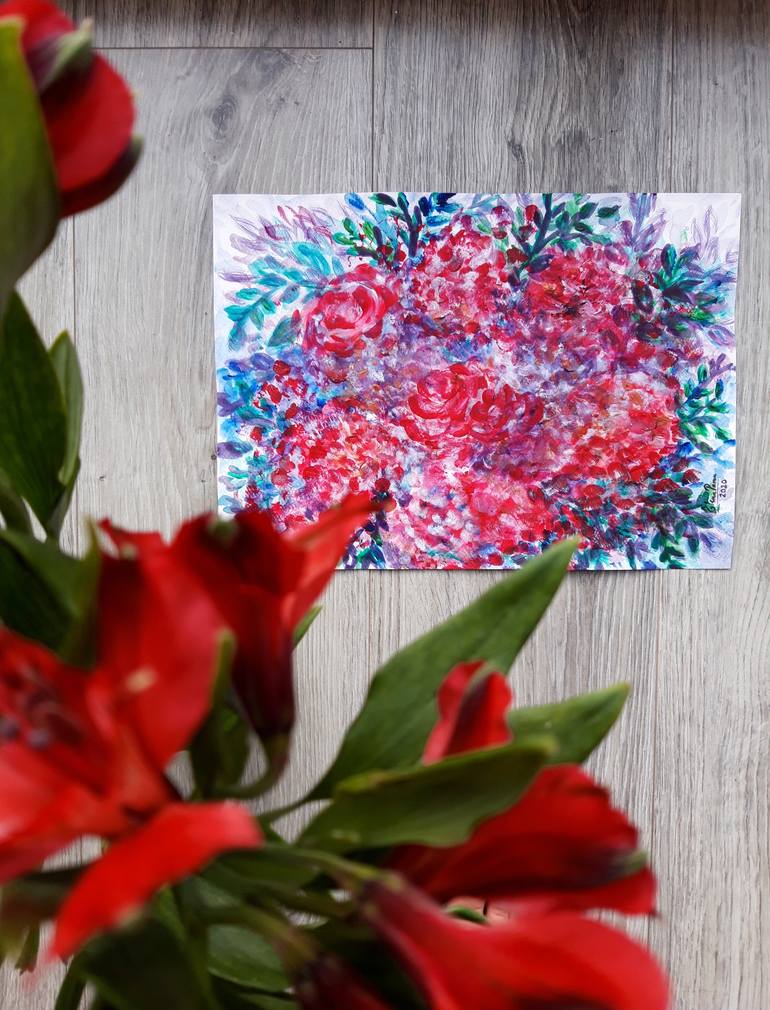 Original Floral Painting by Elena Parau