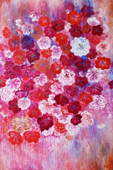 Original Abstract Floral Paintings by Elena Parau