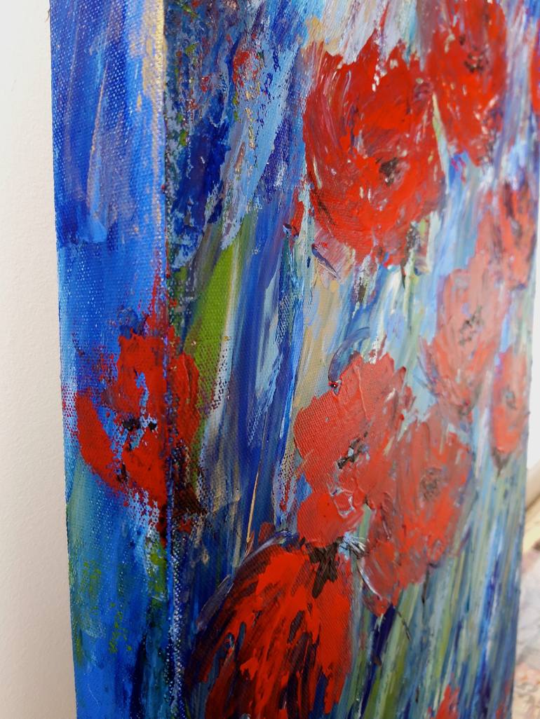 Original Abstract Expressionism Floral Painting by Elena Parau
