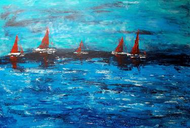 Print of Abstract Boat Paintings by Elena Parau
