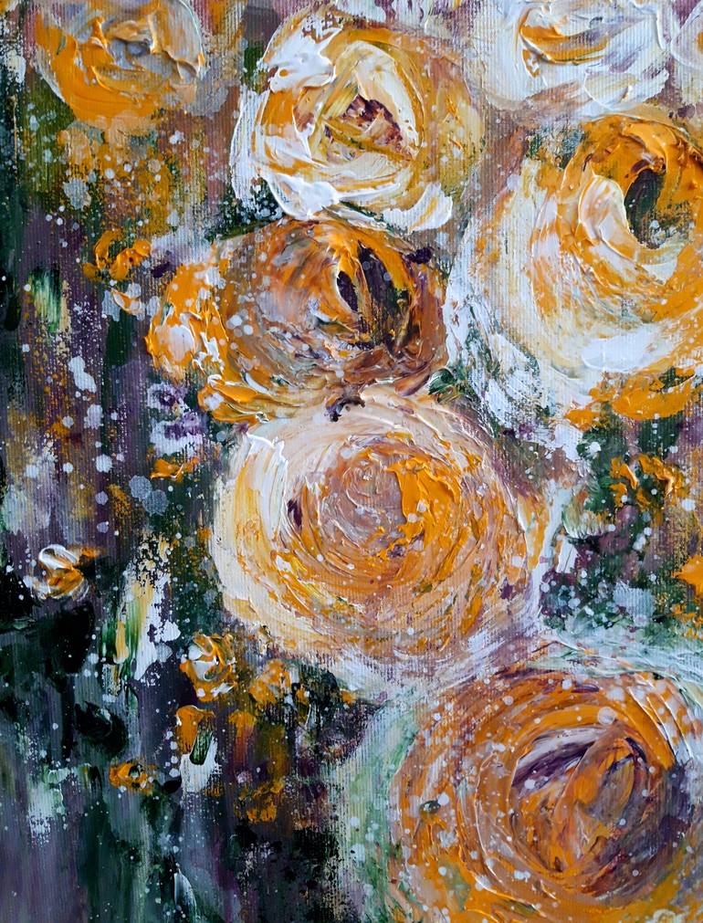 Original Expressionism Floral Painting by Elena Parau