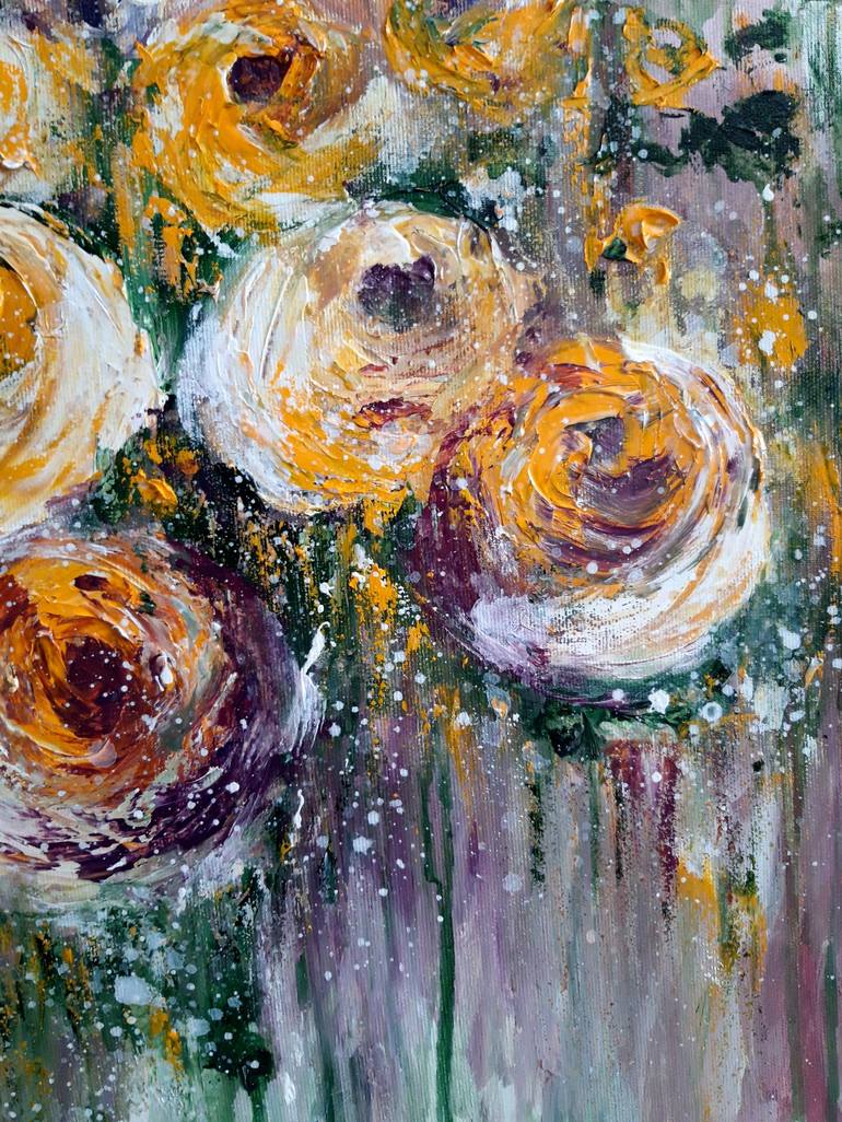 Original Expressionism Floral Painting by Elena Parau