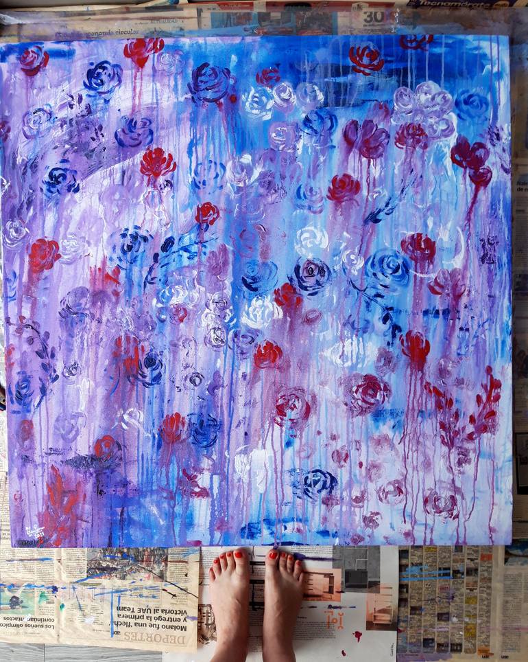 Original Abstract Expressionism Abstract Painting by Elena Parau