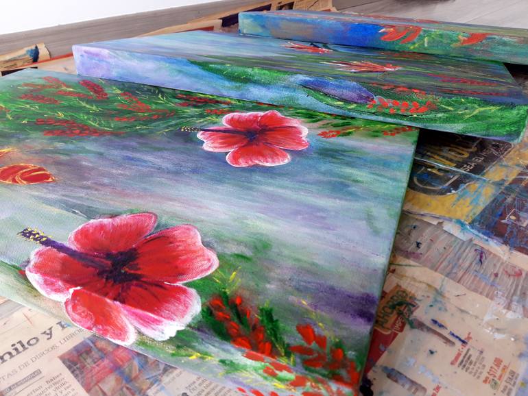 Original Abstract Landscape Painting by Elena Parau