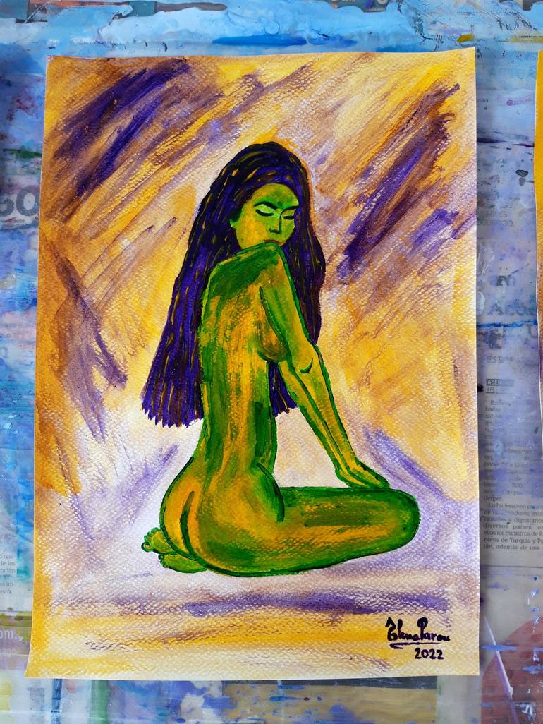 Original Nude Painting by Elena Parau