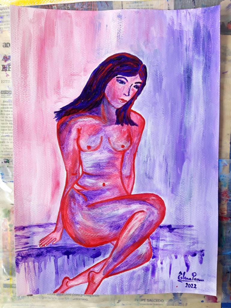 Original Nude Painting by Elena Parau