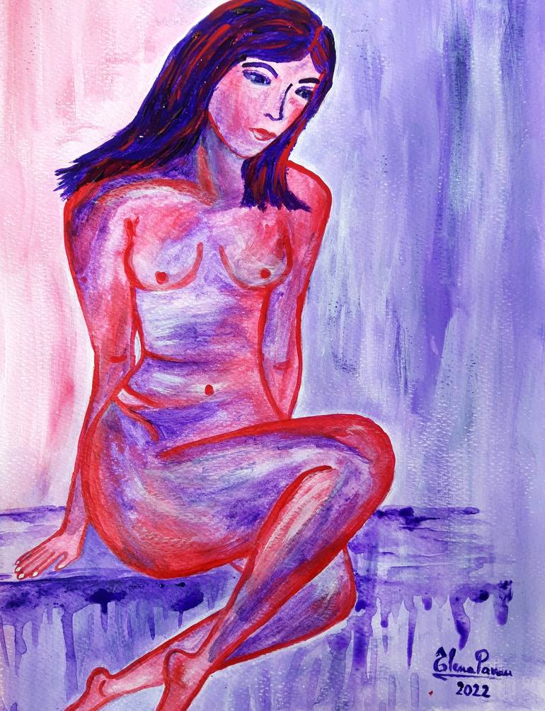 Original Nude Painting by Elena Parau