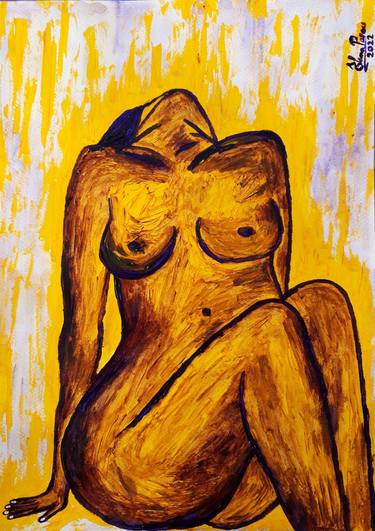 Print of Expressionism Nude Paintings by Elena Parau