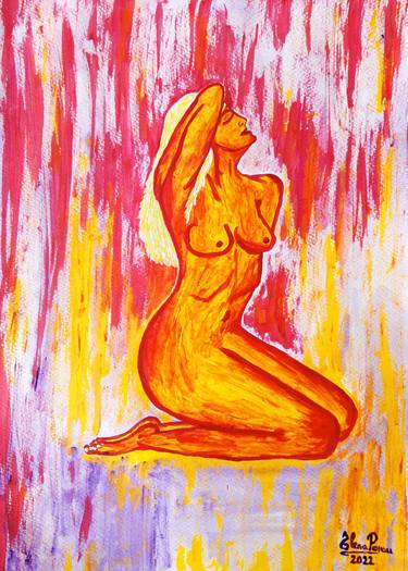 Original Abstract Nude Paintings by Elena Parau