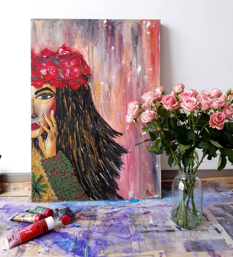 Original Expressionism Love Painting by Elena Parau