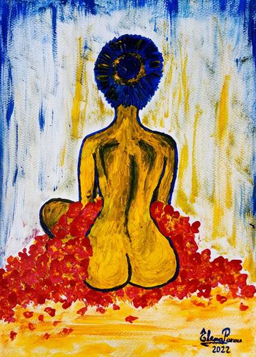 Original Abstract Expressionism Nude Paintings by Elena Parau