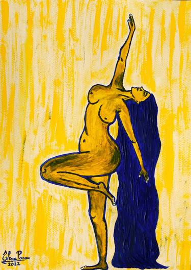 Original Art Deco Nude Paintings by Elena Parau