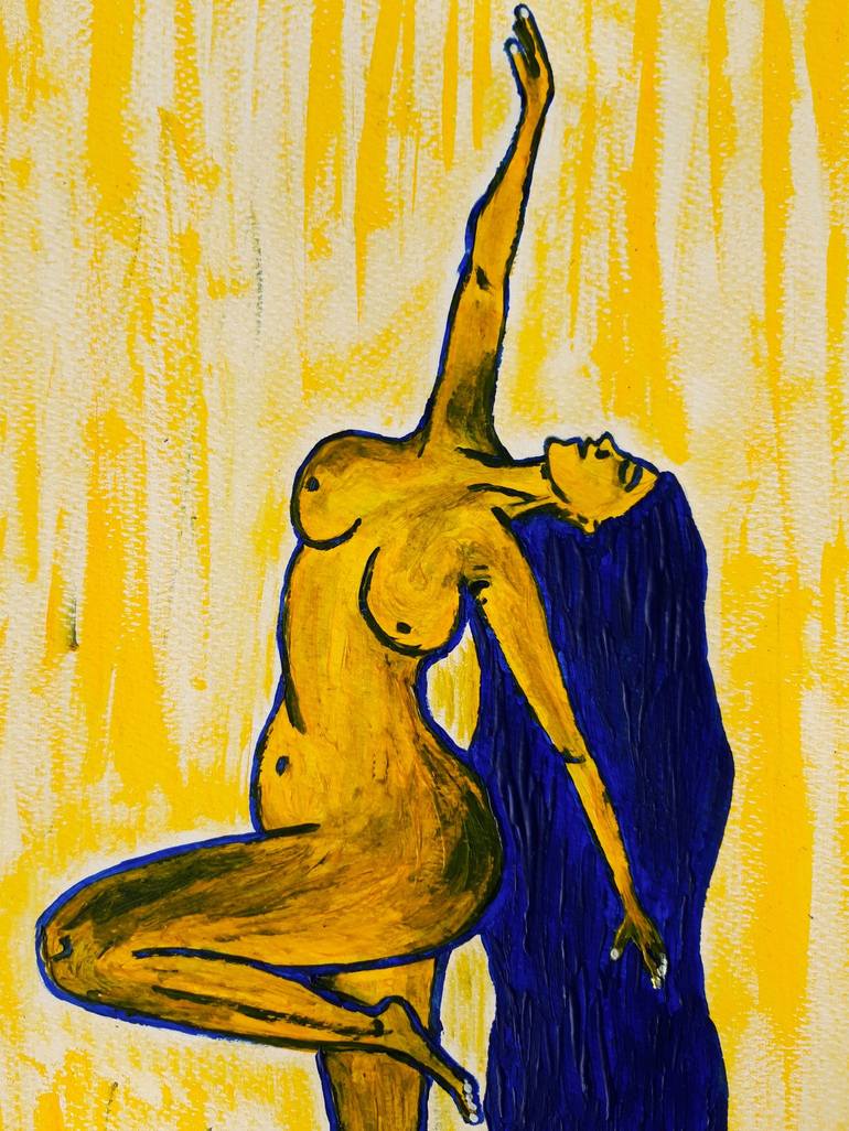 Original Art Deco Nude Painting by Elena Parau