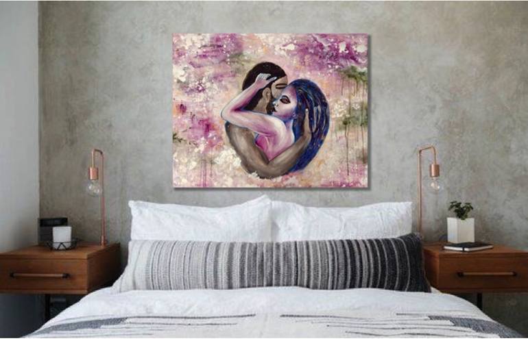 Original Abstract Expressionism Erotic Painting by Elena Parau