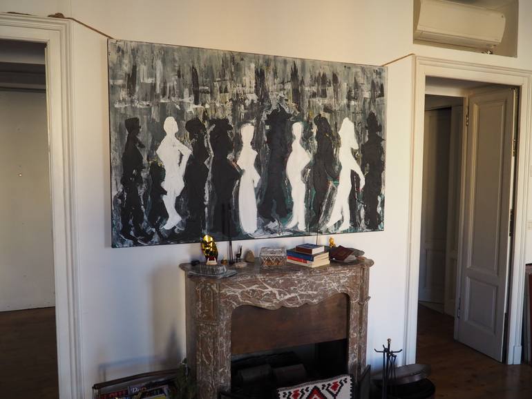 Original Abstract People Painting by Alex Sojic