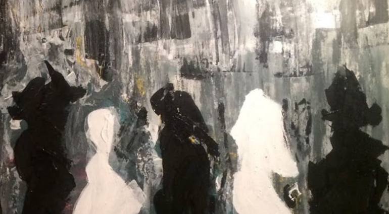 Original Abstract People Painting by Alex Sojic