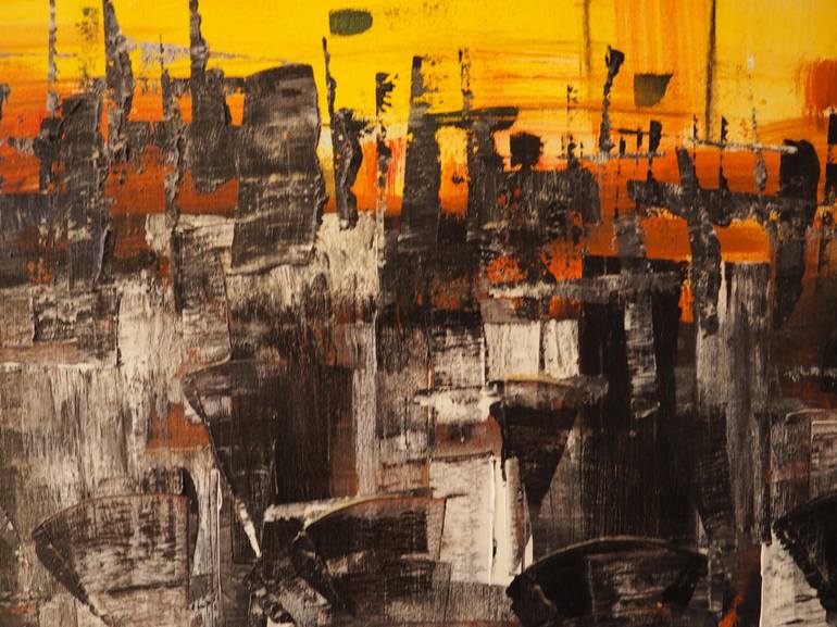 Original Abstract Expressionism Cities Painting by Alex Sojic