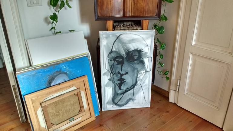 Original Abstract Portrait Painting by Alex Sojic