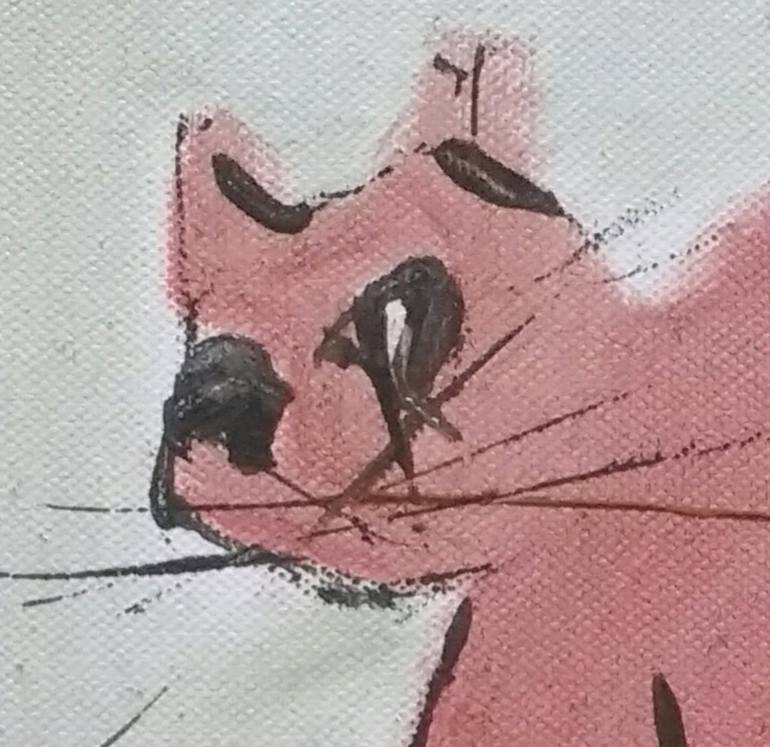 Original Abstract Expressionism Cats Painting by Alex Sojic