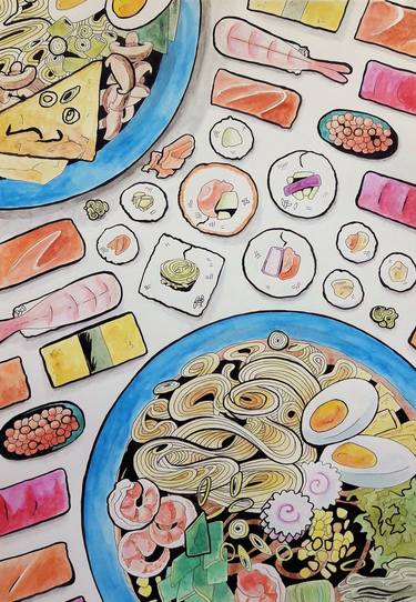 Original Food Drawings by Rebecca Sutton