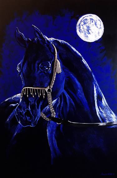Original Fine Art Horse Paintings by Anisha Heble