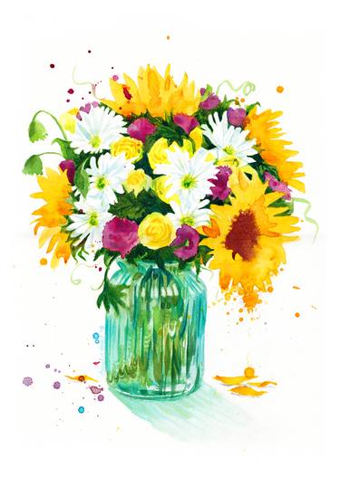 Print of Floral Paintings by Anisha Heble