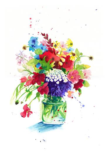 Print of Impressionism Floral Paintings by Anisha Heble