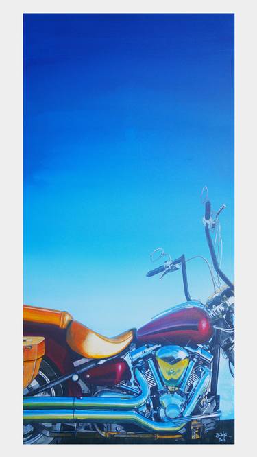 Original Photorealism Motorcycle Paintings by David Powers