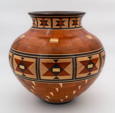 Butterflies (A segmented Vessel with Southwestern Decor). thumb