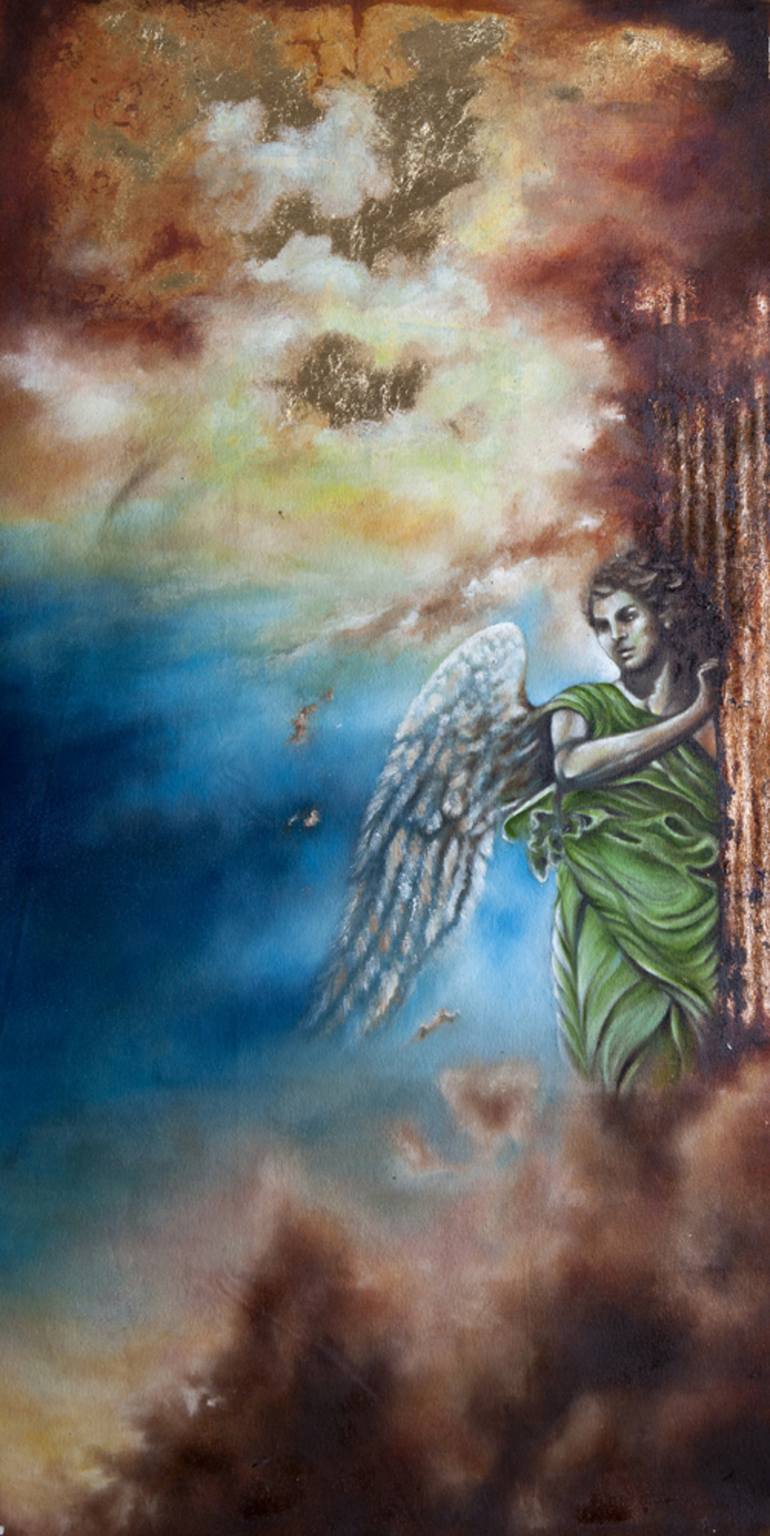 Light angel in the sky Painting by Liat Choucroun | Saatchi Art