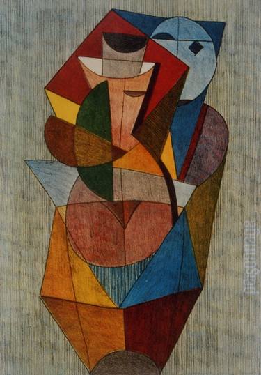 Original Cubism Abstract Printmaking by Vesselin Damyanov