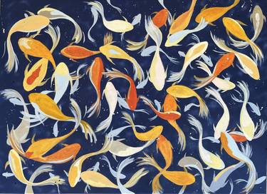 Original Impressionism Fish Paintings by jo charlton